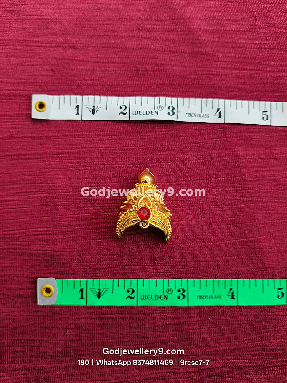 Deity Mukut Gold Plated Small Half Crown Kireetam For God 9rcsc7 godjewellery9.com