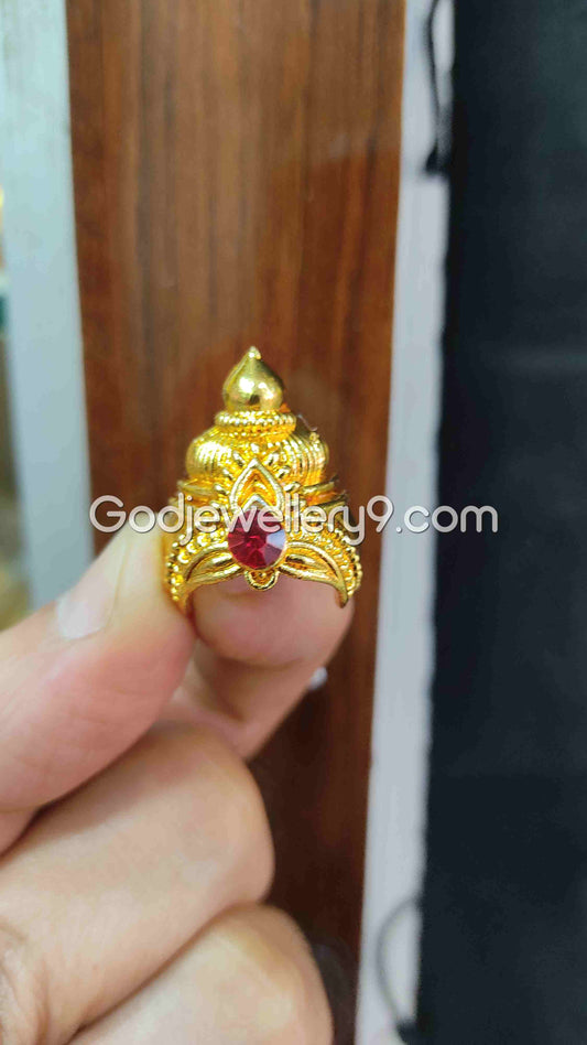 Deity Mukut Small Half Crown Gold Plated Kireetam For God R8 Godjewellery9