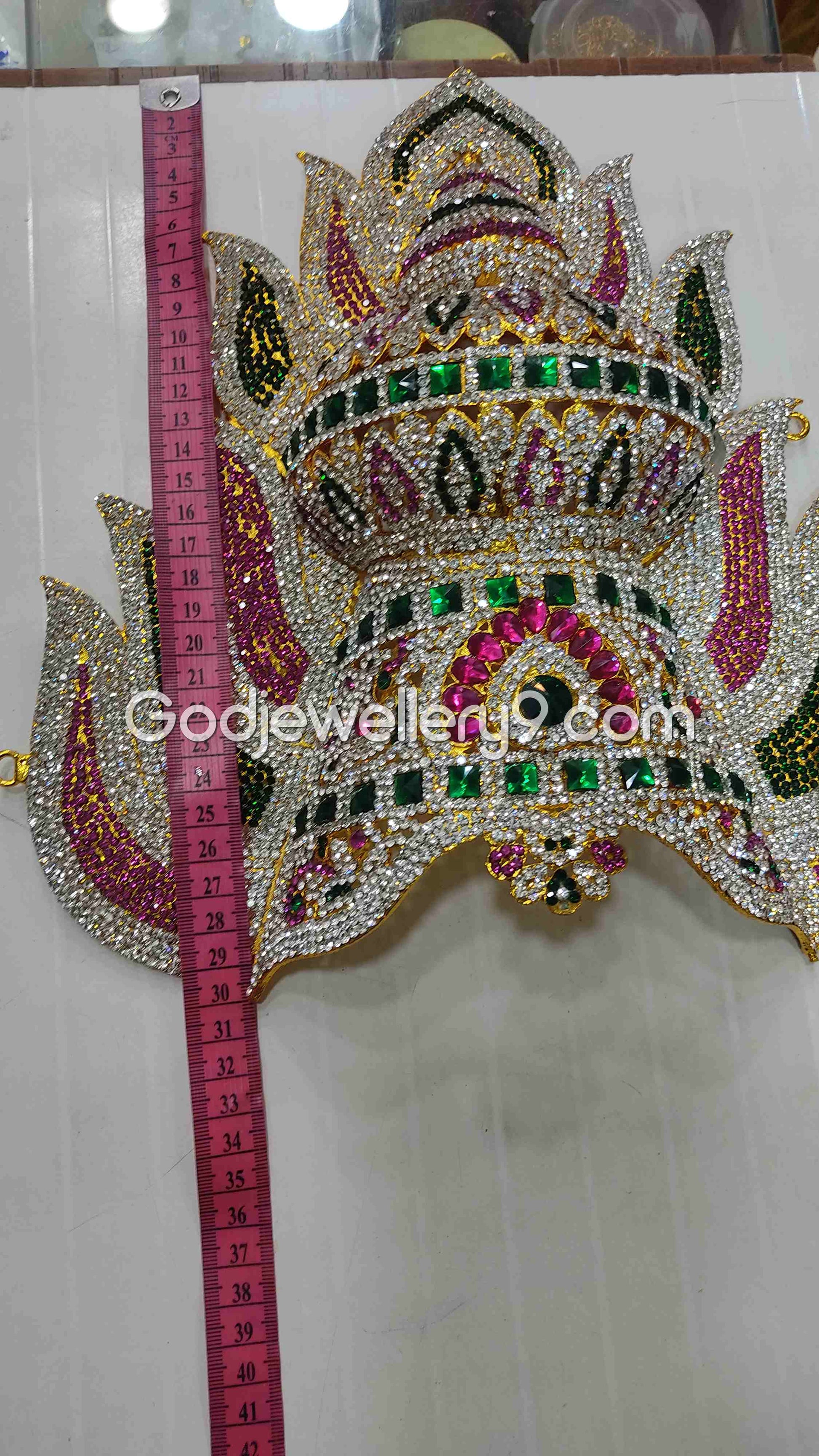 Deity Mukut Sudar Stone Crown Mariamman God Jwala Kireetam G15 Godjewellery9 2