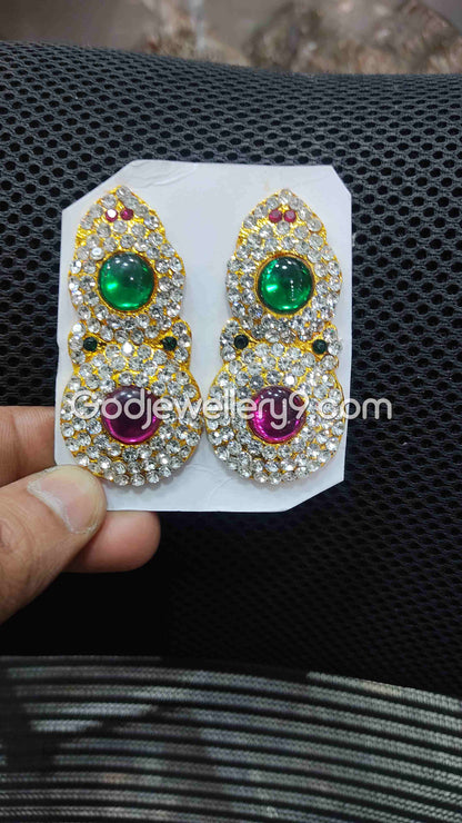 Deity Multicolor Earrings For Amman karna Pathakam God G6