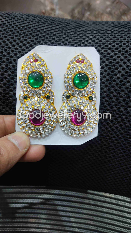 Deity Multicolor Earrings For Amman karna Pathakam God G6