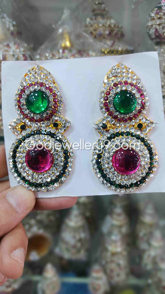 Deity Multicolor Earrings For God Amman karna Pathakam G1