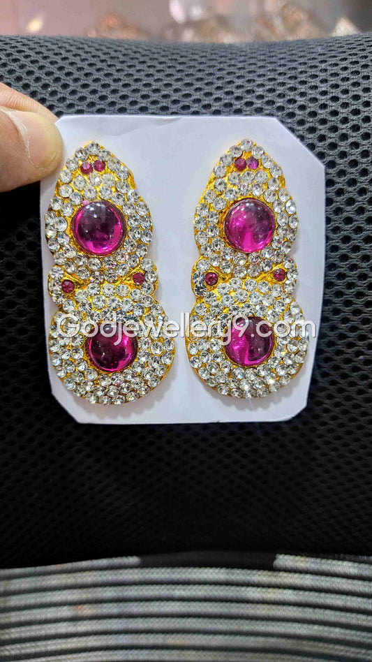 Deity Pink Earrings For Amman karna Pathakam God G5