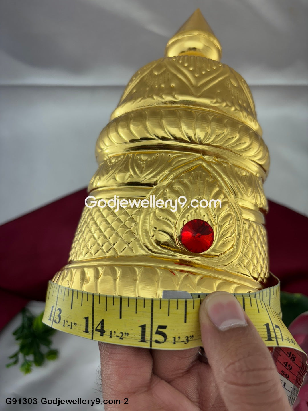 Deity Round Mukut Crown Kireedam For God and Goddess Idol Statues G5 Godjewellery9.com-GP91302-1302-2