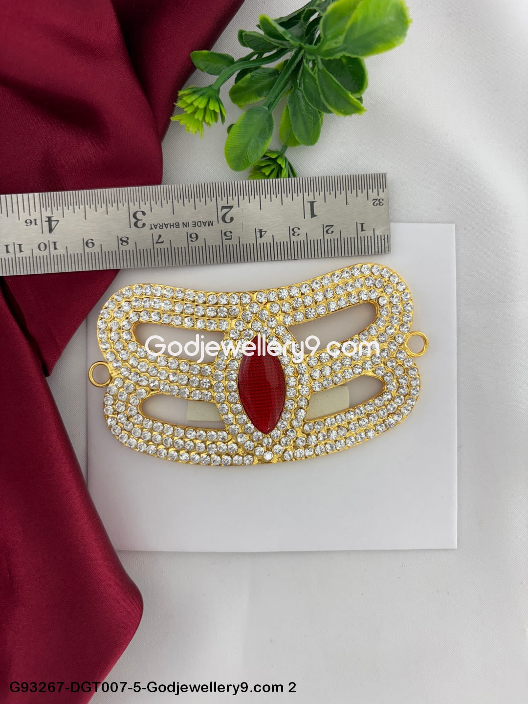 Deity Shiva Pattai Stone Namam Thiruneer Tripundra Vibuthi Tilak God G93267-DGT007-5-Godjewellery9.com 2