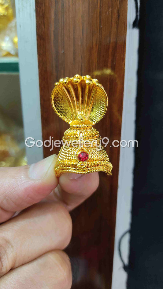 Deity Snake Mukut Gold Plated Small Half Crown Kireetam R5 Godjewellery9