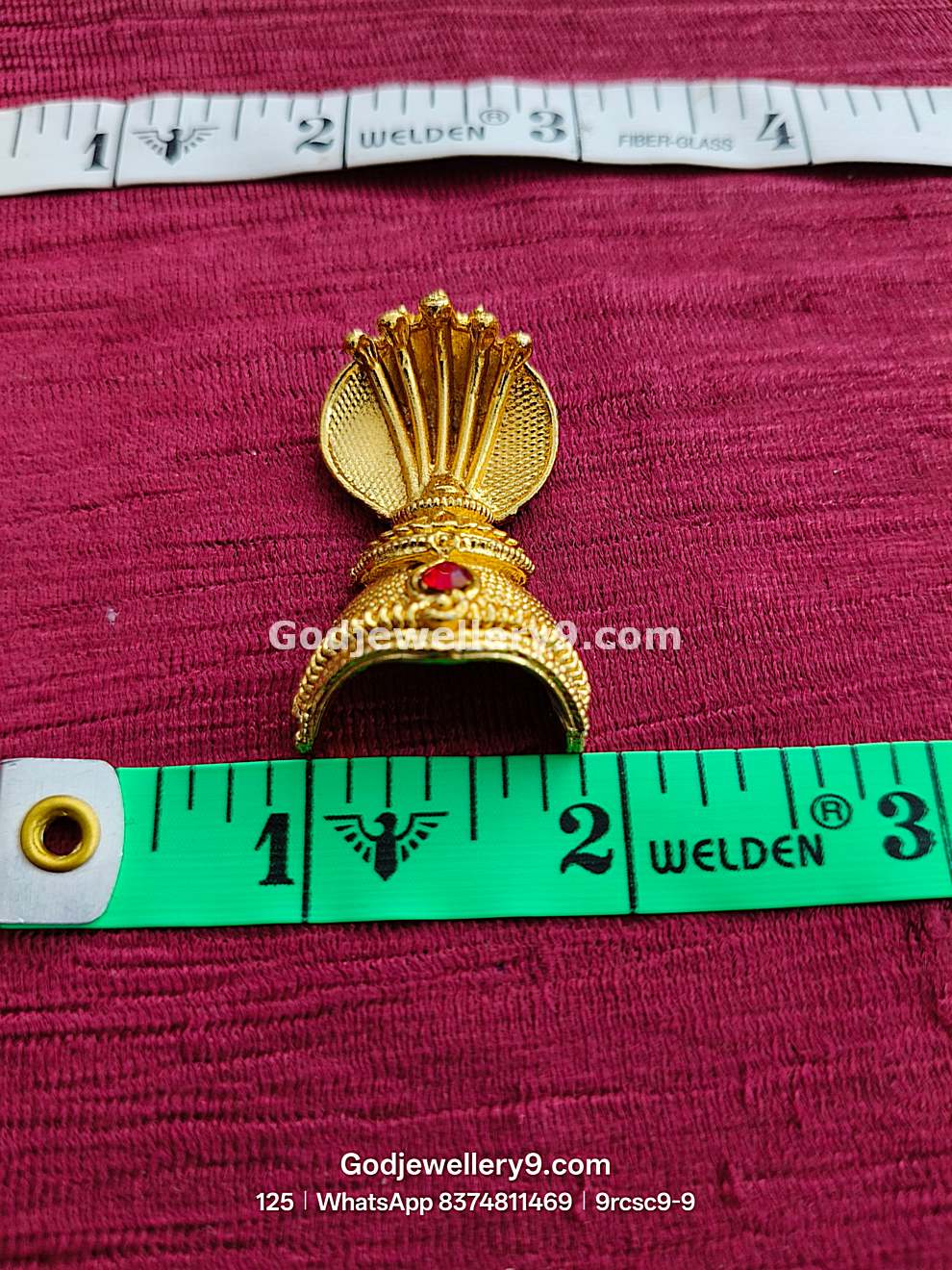 Deity Snake Mukut Gold Plated Small Half Crown Kireetam 9rcsc9-1 godjewellery9.com
