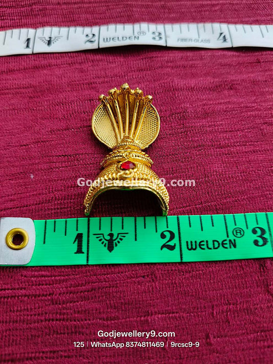 Deity Snake Mukut Gold Plated Small Half Crown Kireetam 9rcsc9-1 godjewellery9.com