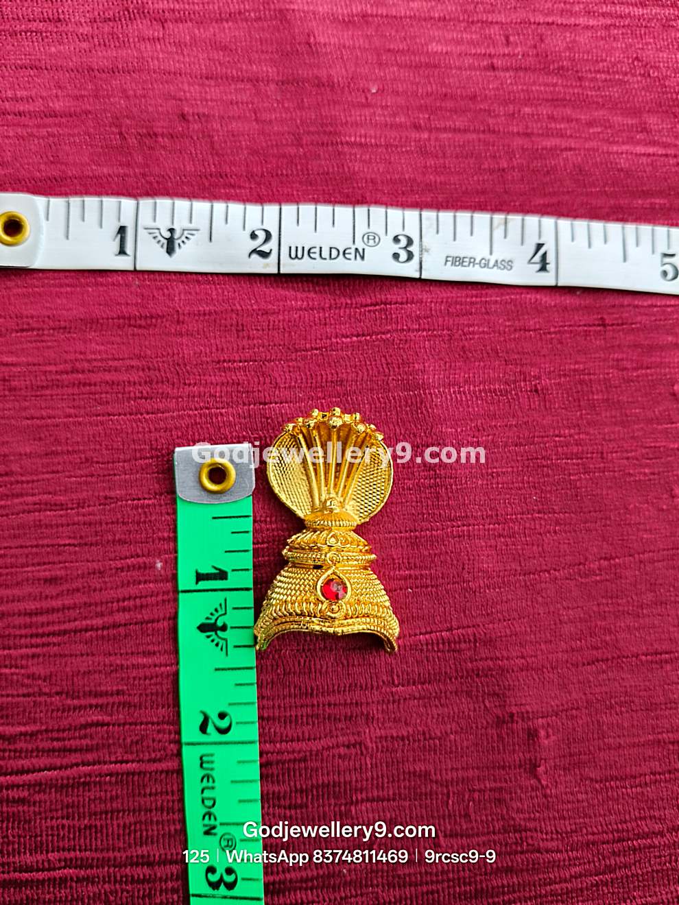 Deity Snake Mukut Gold Plated Small Half Crown Kireetam 9rcsc9-2 godjewellery9.com