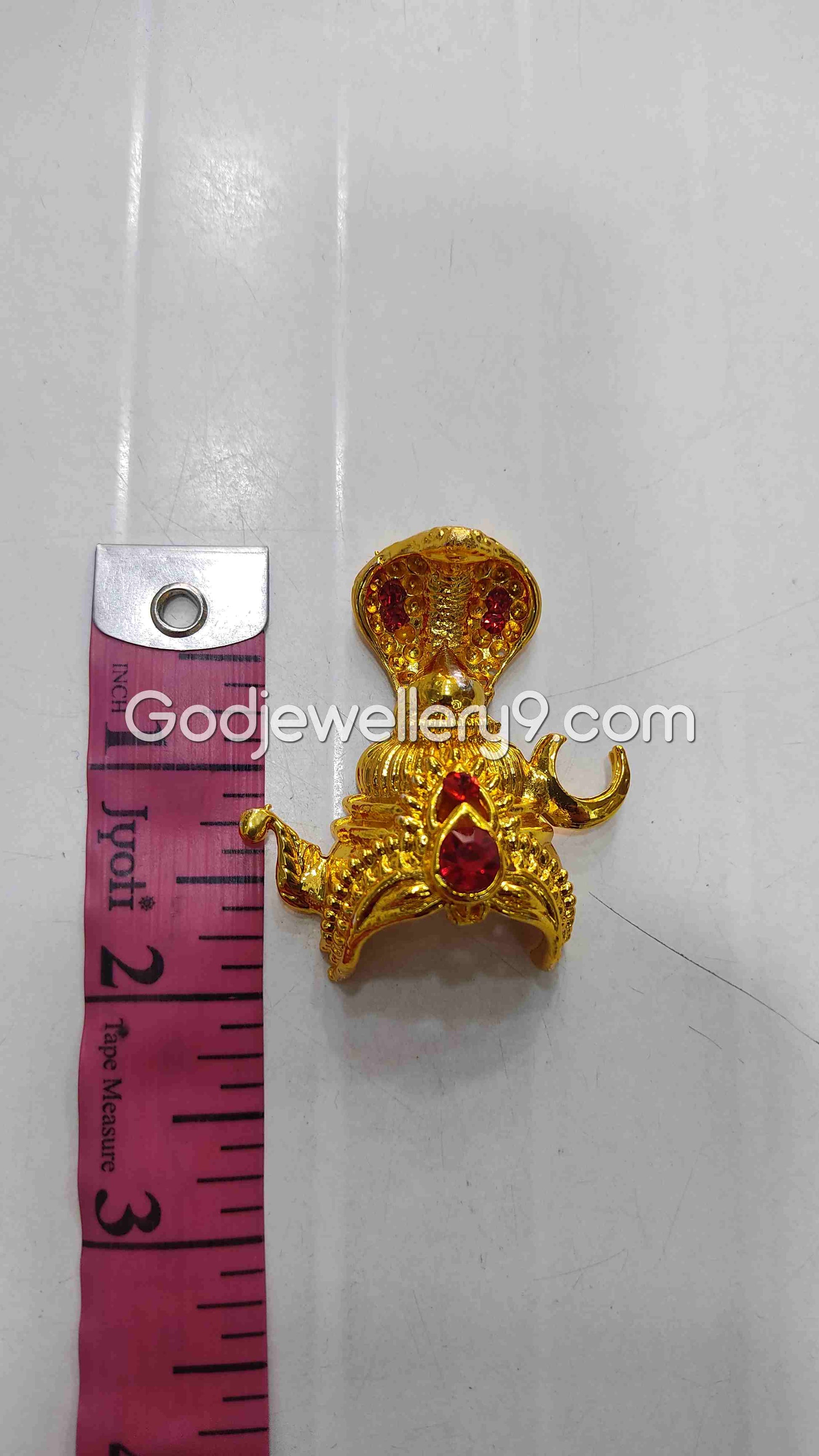 Deity Snake Mukut With Moon Gold Plated Small Half Crown Kireetam R6 Godjewellery9 2