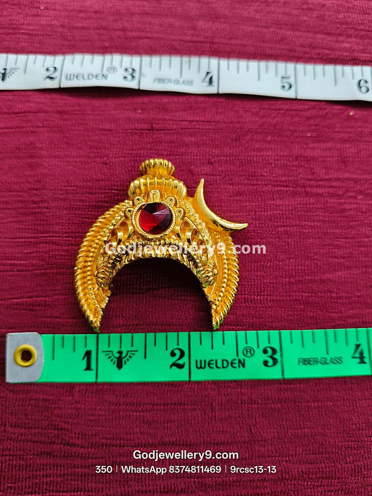Deity Snake Mukut With Moon Gold Plated Small Half Crown Kireetam 9rcsc13-1 godjewellery9.com