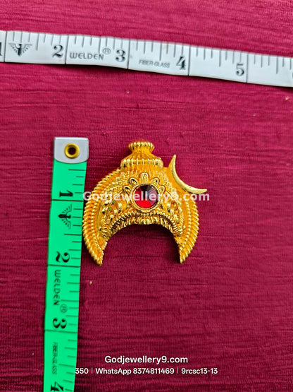 Deity Snake Mukut With Moon Gold Plated Small Half Crown Kireetam 9rcsc13-2 godjewellery9.com