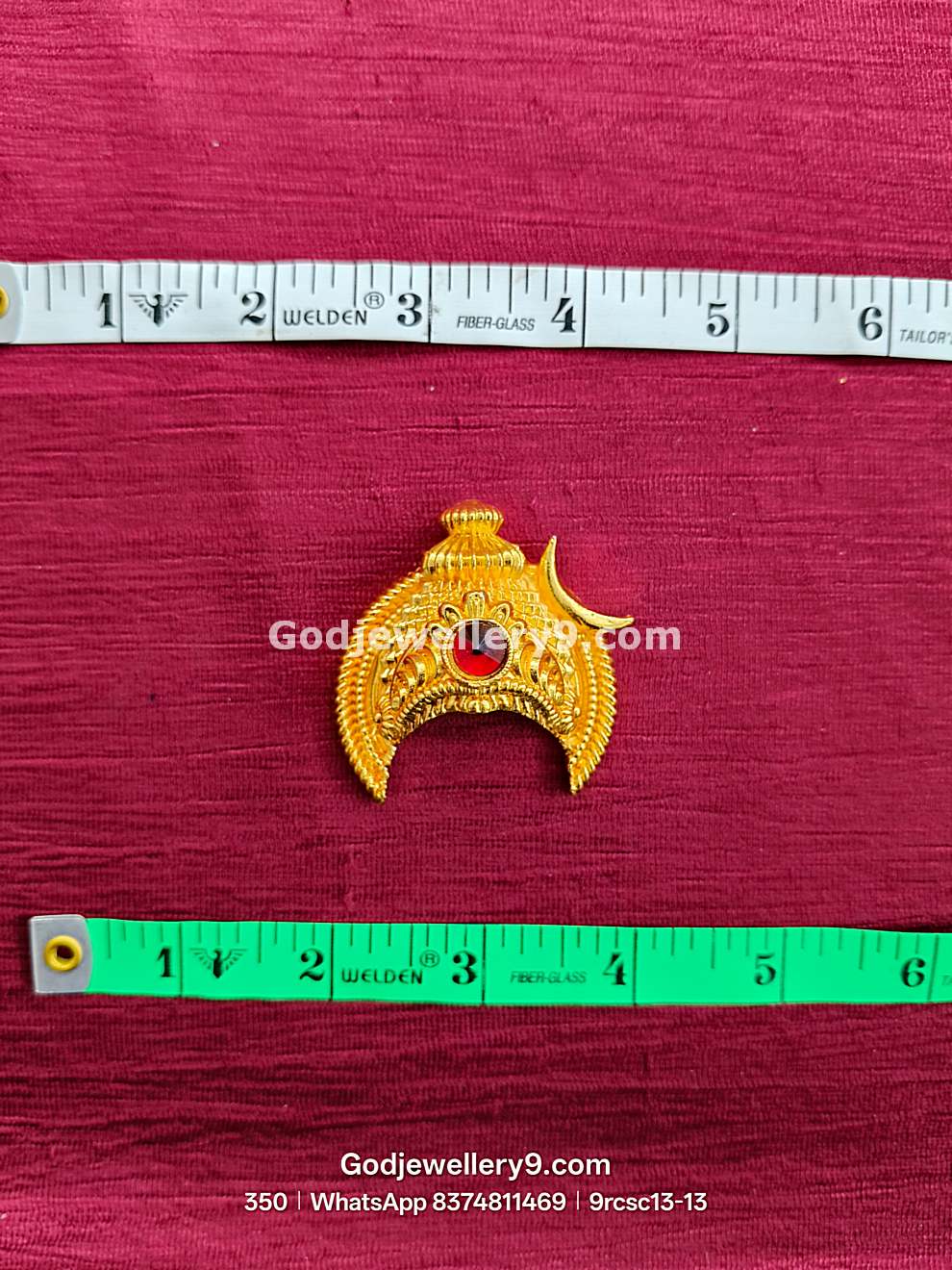Deity Snake Mukut With Moon Gold Plated Small Half Crown Kireetam 9rcsc13 godjewellery9.com