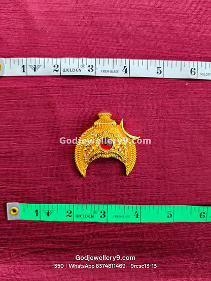 Deity Snake Mukut With Moon Gold Plated Small Half Crown Kireetam 9rcsc13 godjewellery9.com