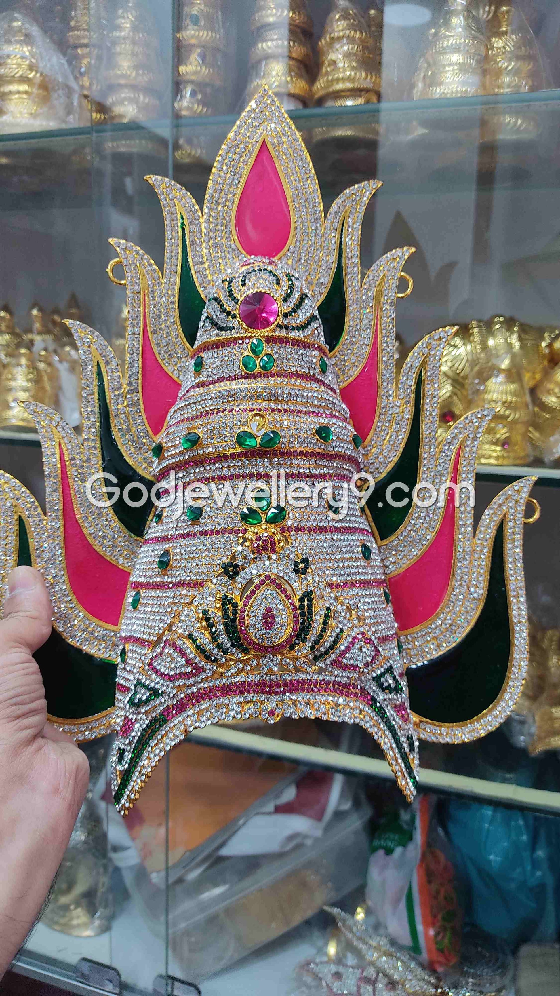 Deity Stone Jwala Mukut God Jewelley Sudar Crown Kireetam G2
Godjewellery9