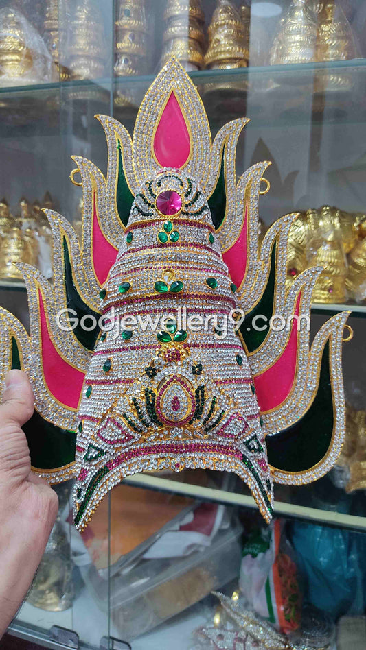 Deity Stone Jwala Mukut God Jewelley Sudar Crown Kireetam G2
Godjewellery9