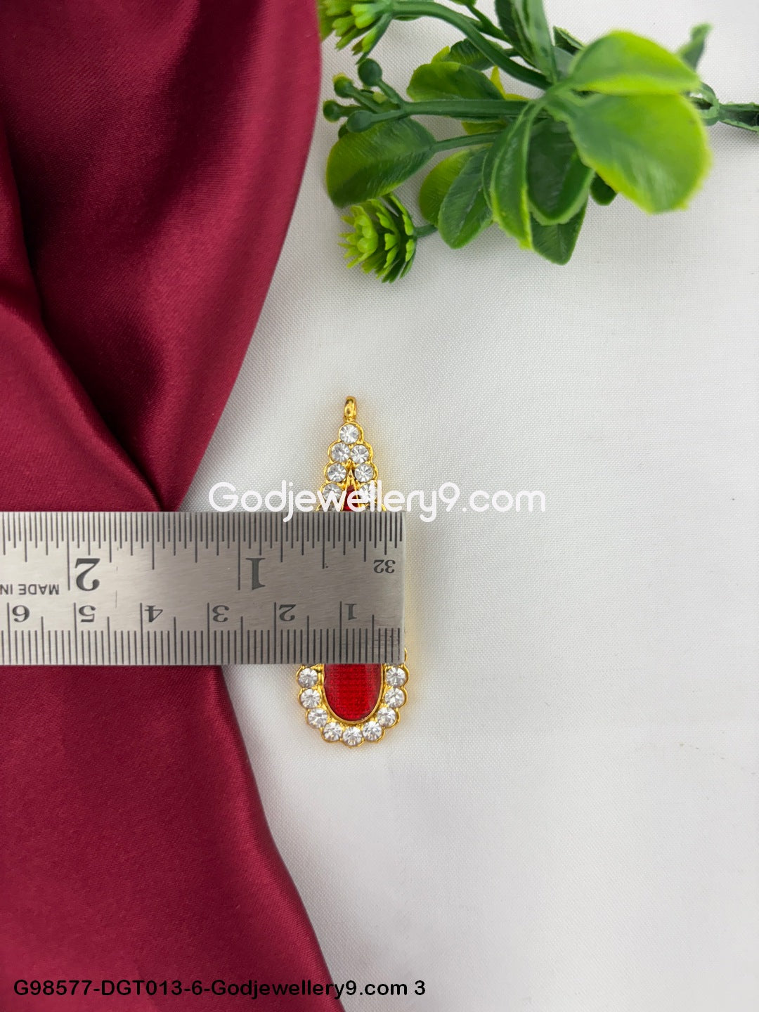 Deity Stone Tilak Bindi Temple God Jewelry Vigraha Murti Alankaram G98577-DGT013-5-Godjewellery9.com 3