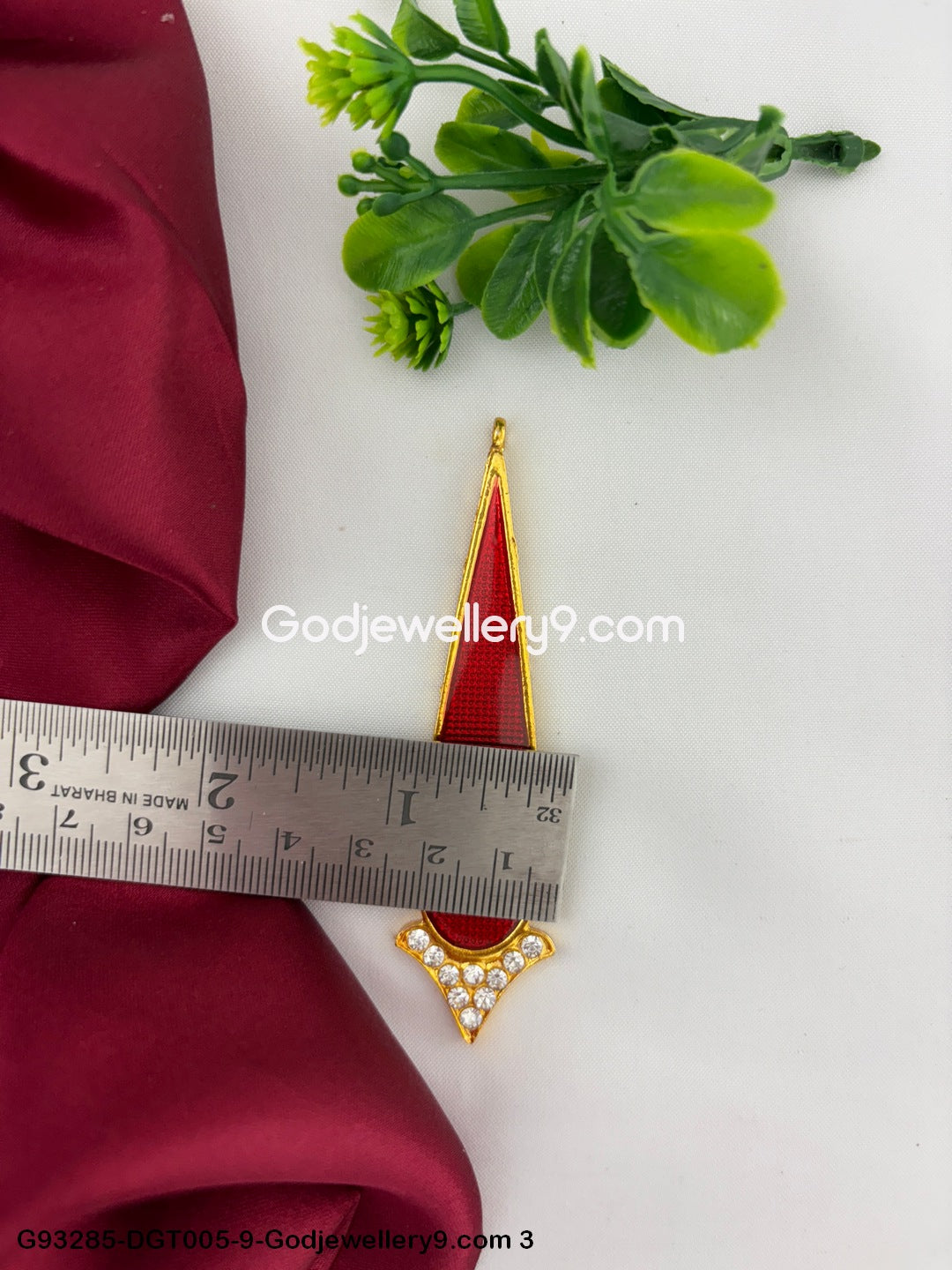 Deity Stone Tilakam Pottu Bindi for Vishnu Murti Forehead Use G93285-DGT005-9 -Godjewellery9.com 3