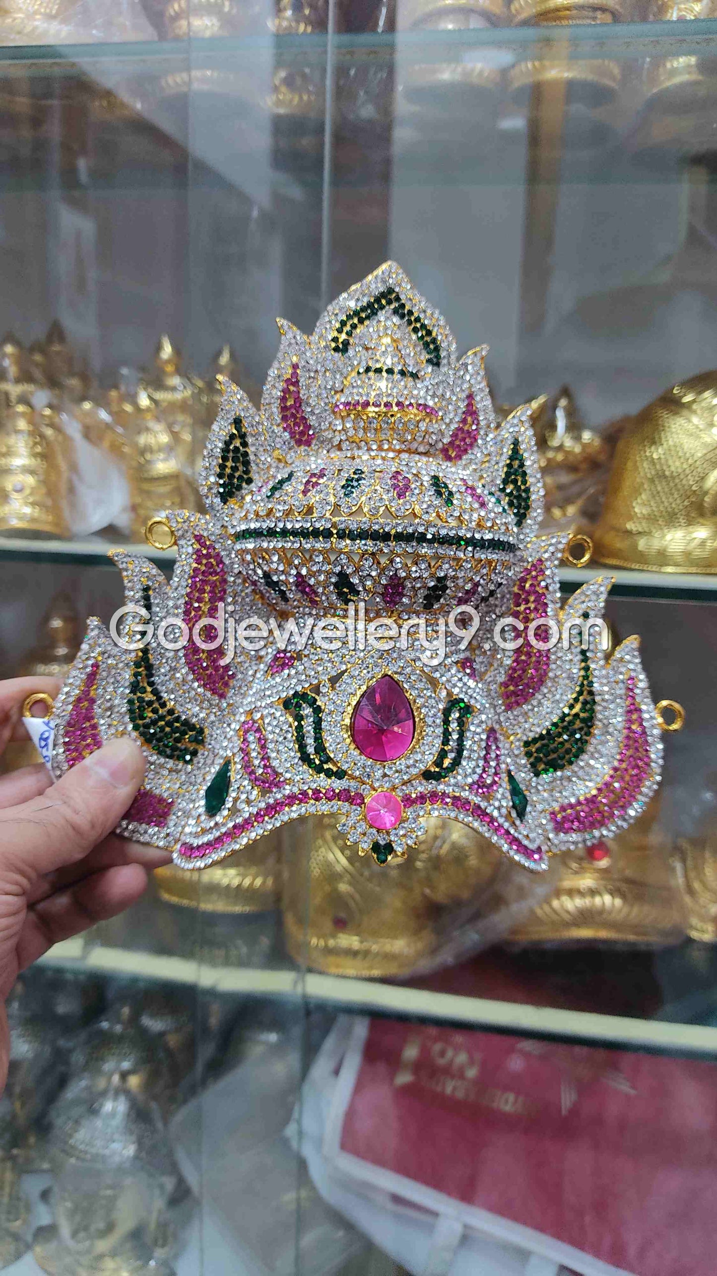 Deity Sudar Crown Mariamman God Jwala Mukut Temple Kireetam G13 Godjewellery9