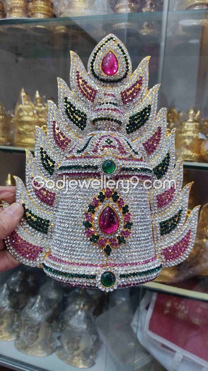Deity Sudar Crown Stone Jwala God Mukut Jewelley Kireetam G5 Godjewellery9