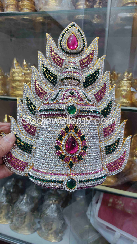 Deity Sudar Crown Stone Jwala God Mukut Jewelley Kireetam G5 Godjewellery9