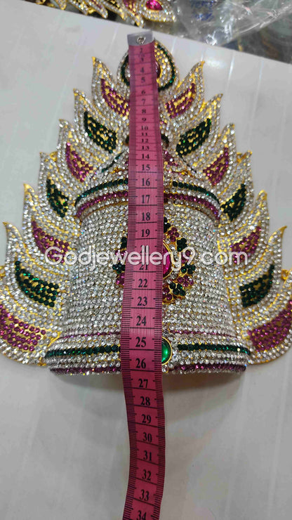 Deity Sudar Crown Stone Jwala God Mukut Jewelley Kireetam G5 Godjewellery9 2