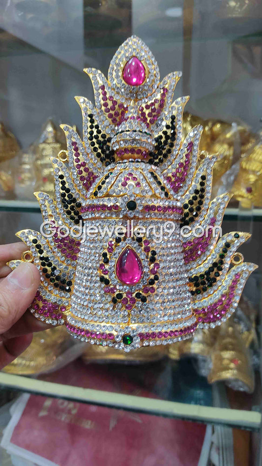 Deity Sudar Crown Stone Jwala Mukut God Jewelley Kireetam G4 Godjewellery9