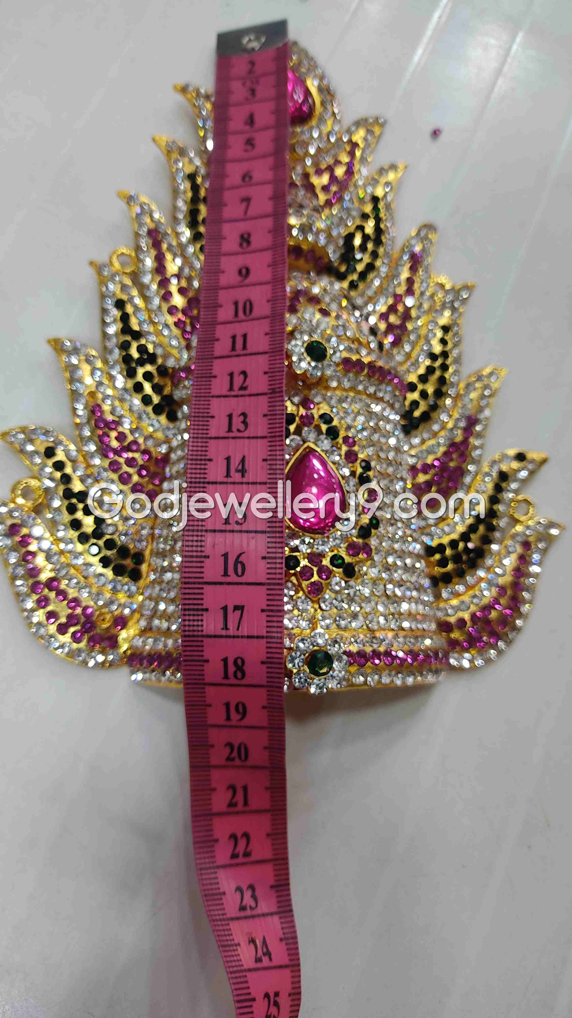 Deity Sudar Crown Stone Jwala Mukut God Jewelley Kireetam G4 Godjewellery9 2