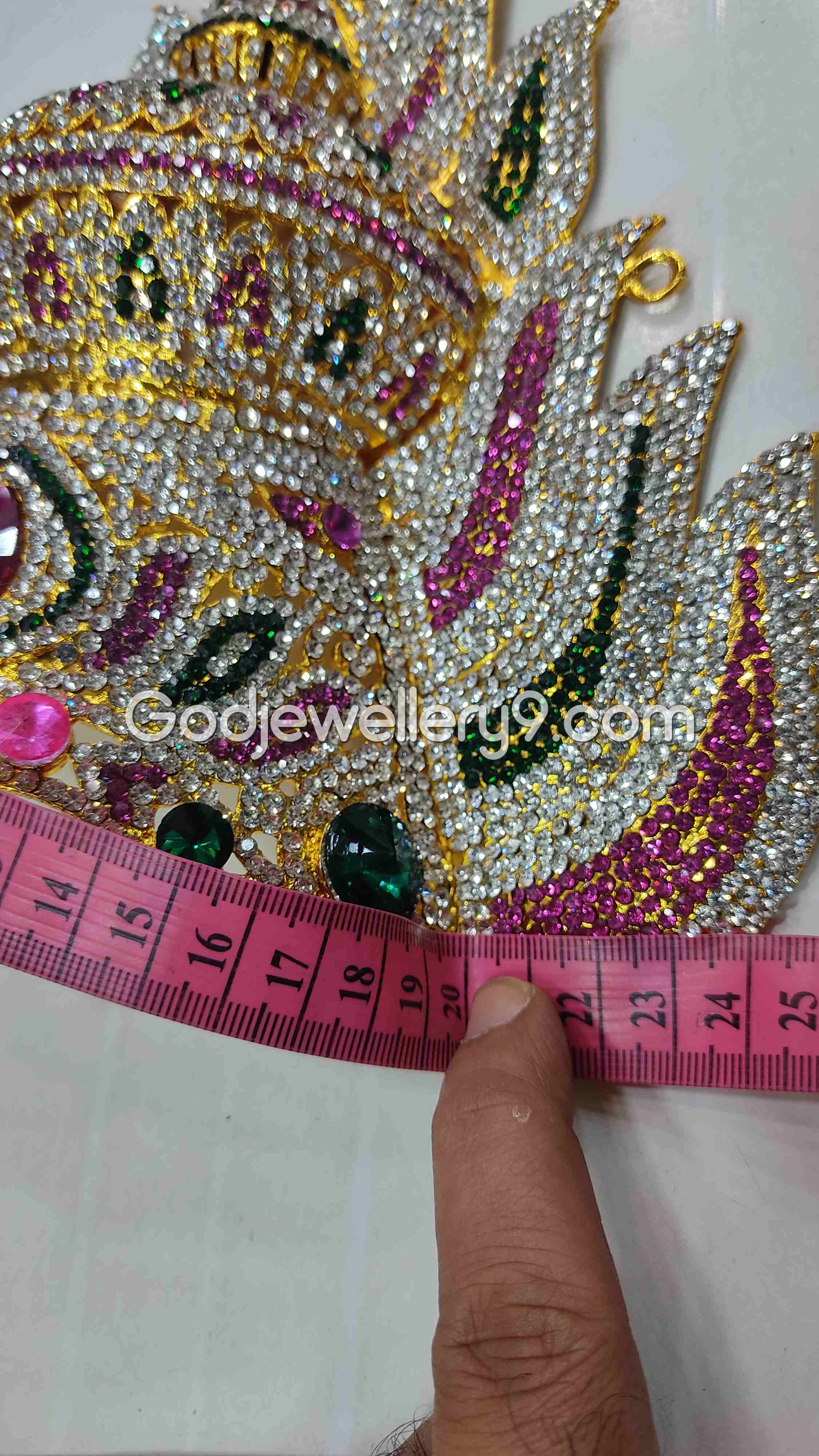 Deity Sudar Stone Crown Mariamman God Jwala Mukut Kireetam G14 Godjewellery9 1