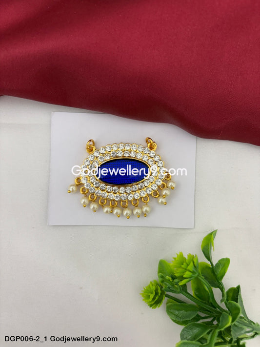 Deity Swami Alankaram Jewelley Blue Dollar Pendant For Idols Temple GodJewellery9.com DGP006-2 1