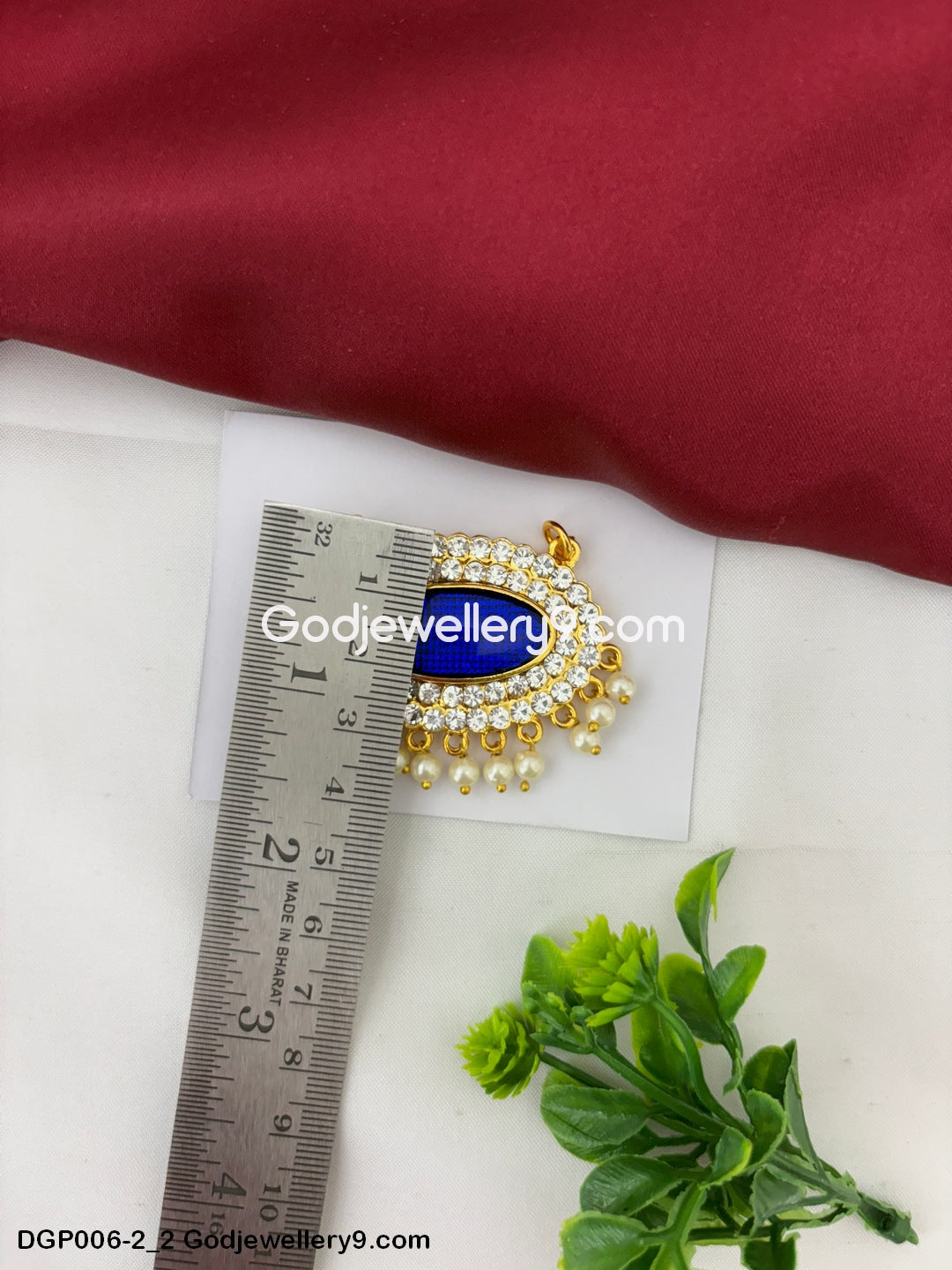 Deity Swami Alankaram Jewelley Blue Dollar Pendant For Idols Temple GodJewellery9.com DGP006-2 2
