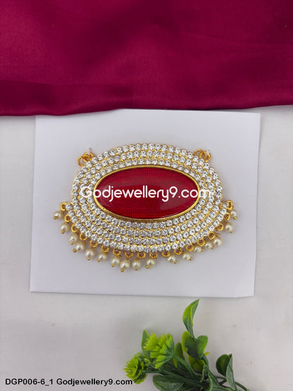 Dollar Pendant For Deity God Jewelley Marron Enamel Round GodJewellery9.com DGP006-6 1