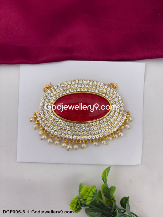 Dollar Pendant For Deity God Jewelley Marron Enamel Round GodJewellery9.com DGP006-6 1
