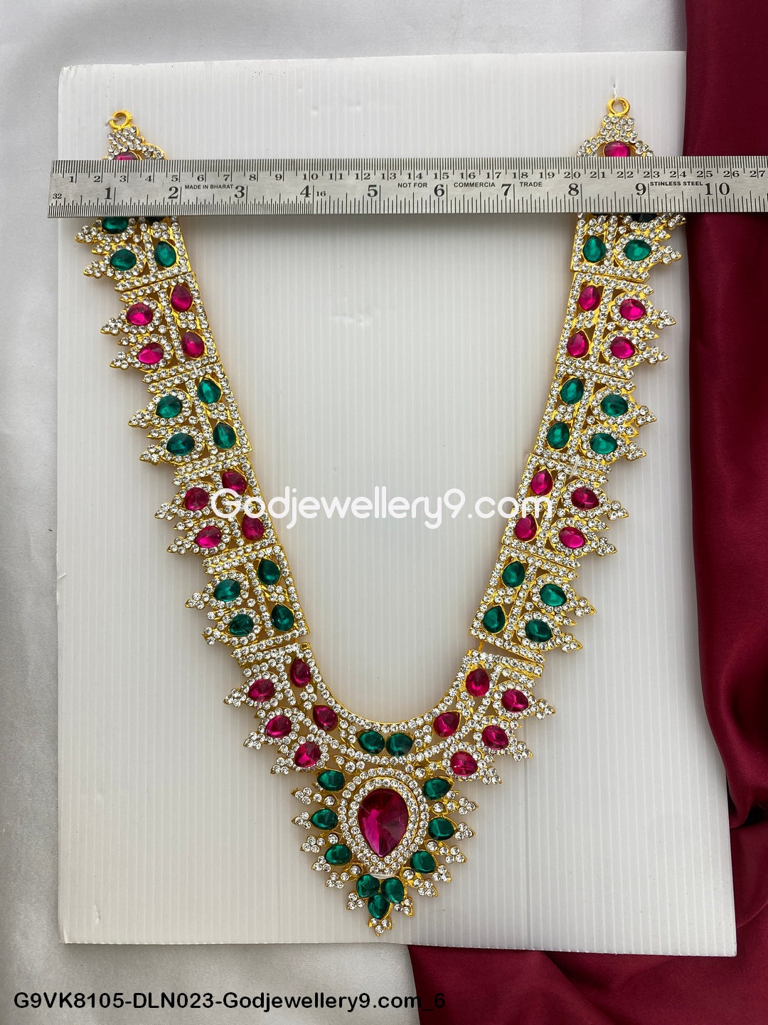 God 1 Step Long Haram Necklace for Deity Swamy Idols G9VK8105-DLN023-Godjewellery9.com 6