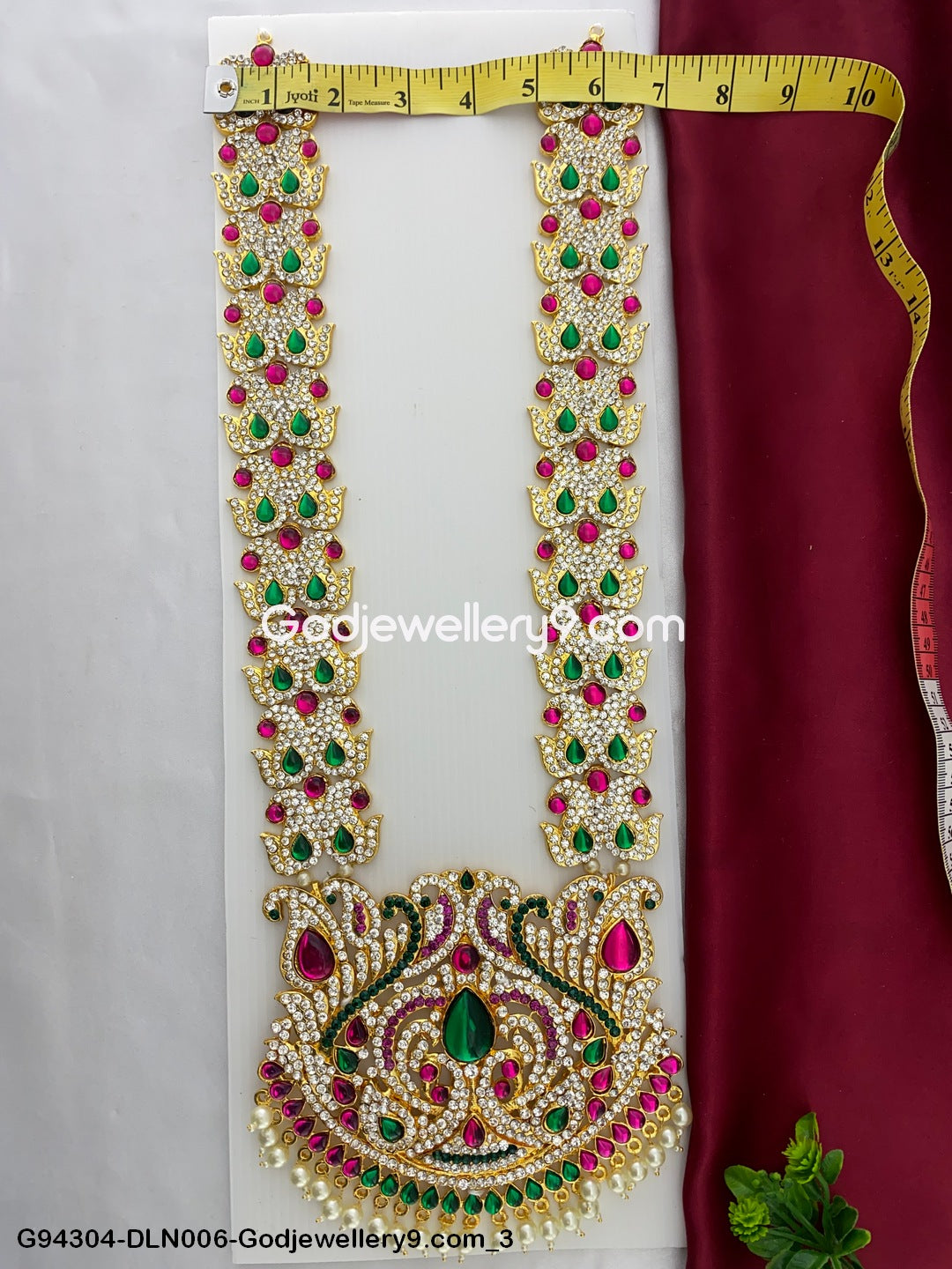 God 1 Step Long Haram Necklace for Deity Temple Shringar G94304-DLN006-Godjewellery9.com 3