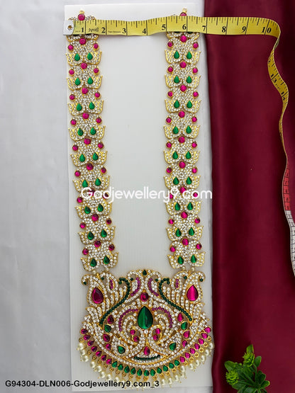 God 1 Step Long Haram Necklace for Deity Temple Shringar G94304-DLN006-Godjewellery9.com 3