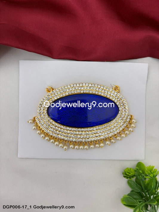 God Alankaram Murti Shringar Deity Blue Dollar Enamel Pendant GodJewellery9.com DGP006-17 1