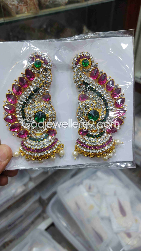 God Amman Multi Earrings karna Pathakam For Deity G34 Godjewellery9