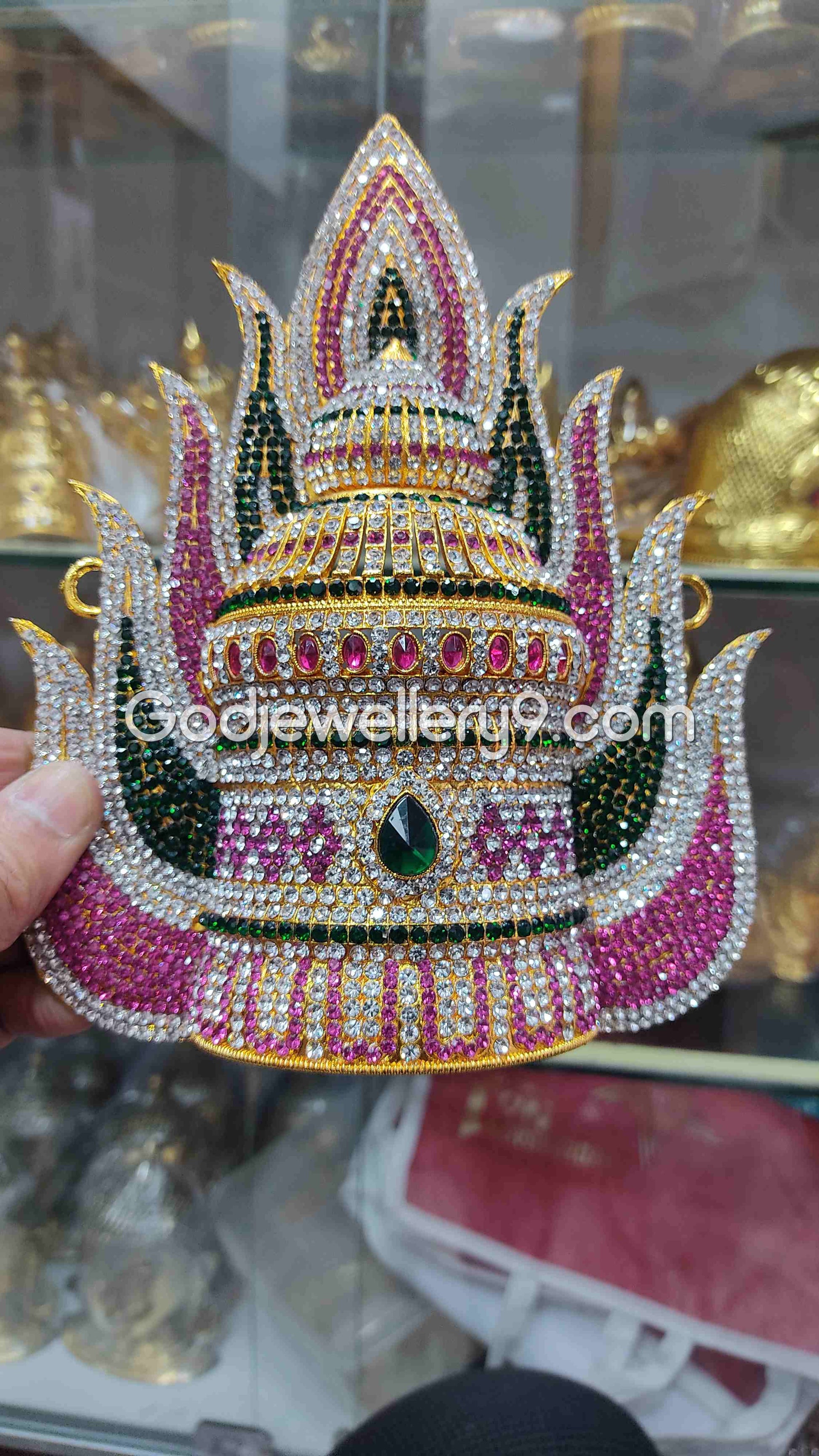 God Deity Kireetam Mukut Sudar Crown Stone Jwala Jewelley G8 Godjewellery9