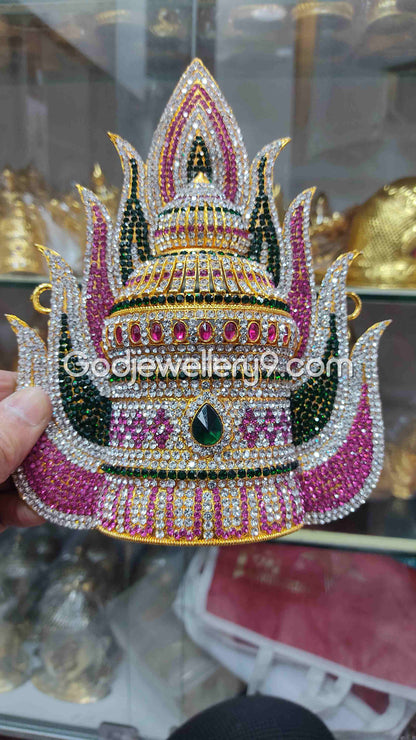 God Deity Kireetam Mukut Sudar Crown Stone Jwala Jewelley G8 Godjewellery9