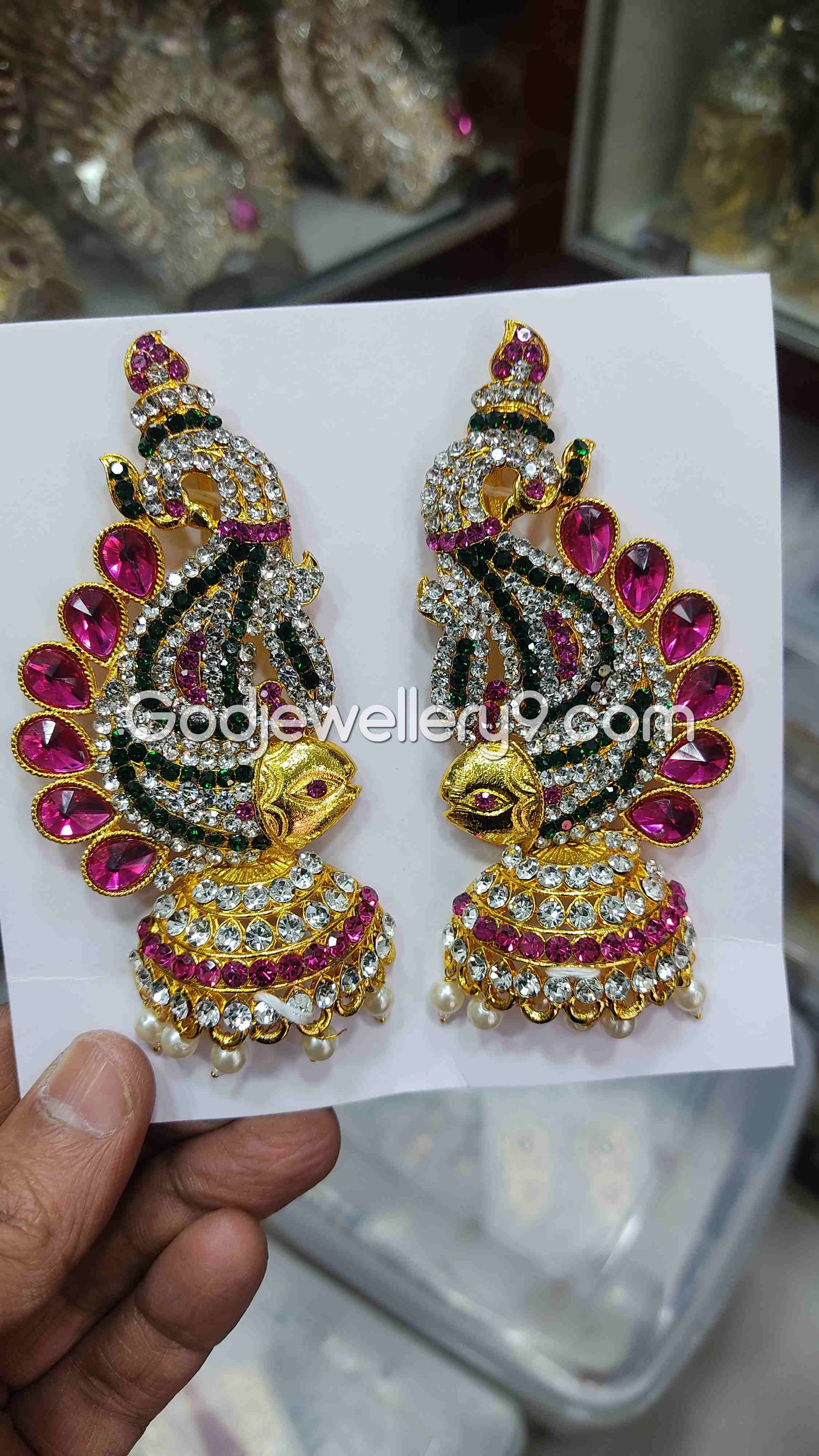 God Fish Earrings karna Pathakam Deity For Amman G26 Godjewellery9