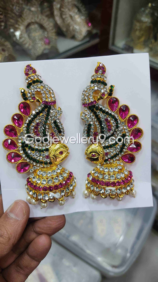 God Fish Earrings karna Pathakam Deity For Amman G26 Godjewellery9