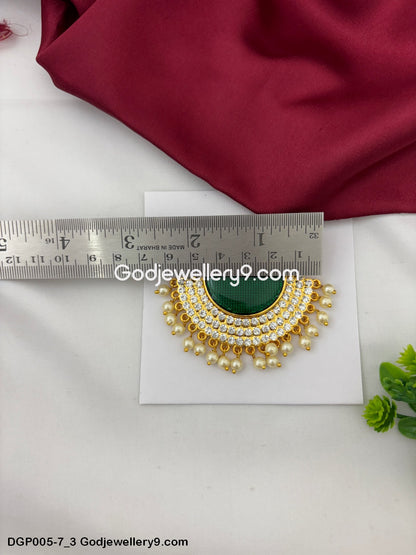 God Green Dollar Pendant For All Chest Ornaments Deity Murti Shringar GodJewellery9.com DGP005-7 3