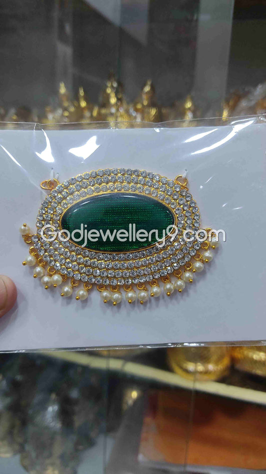 God Medium S Green Oval Stone Dollar Pendant Jewellery For Deity G36 Godjewellery9