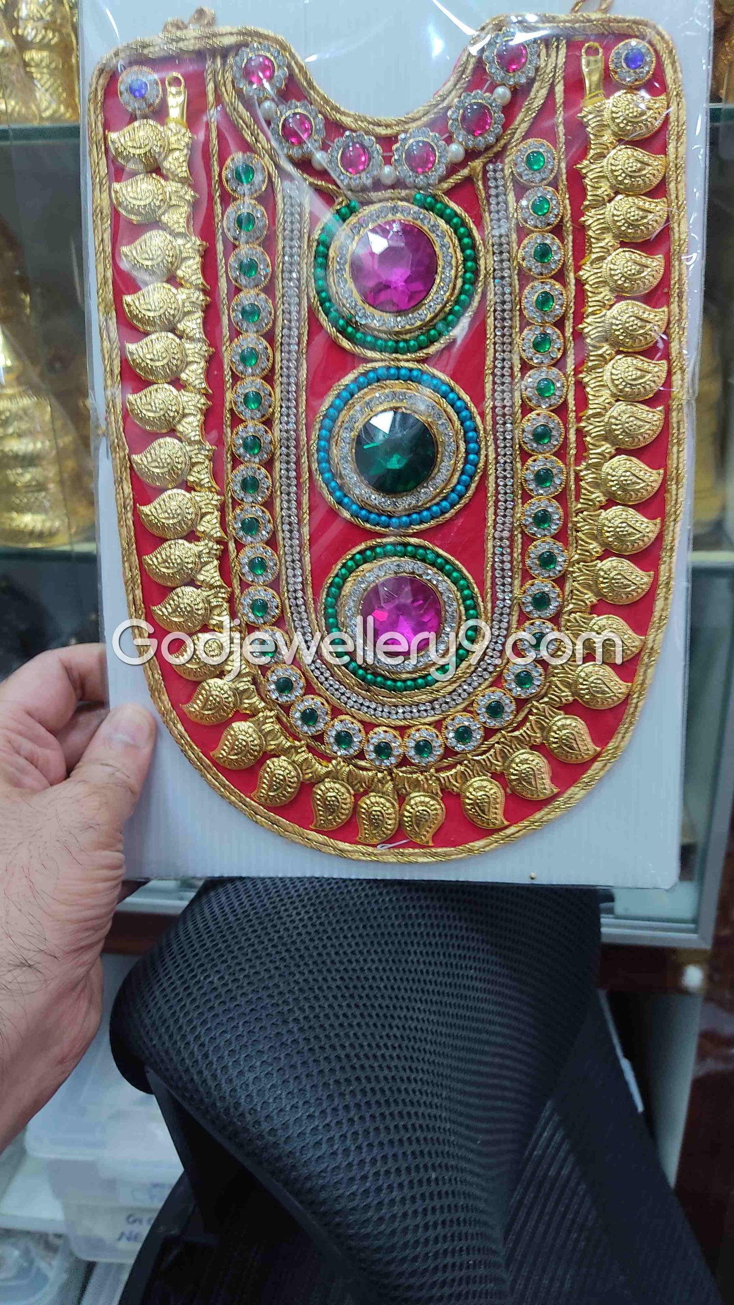 God Red Mango Long Haram MultiColor Necklace Kavasam Jewellery godjewellery9
