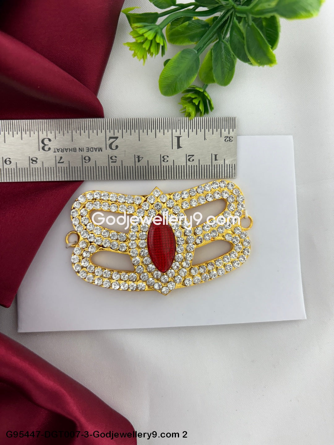 God Shiva Vibuthi Stone Namam Deity Tripundra Thiruneer Pattai Tilak G95447-DGT007-3-Godjewellery9.com 2