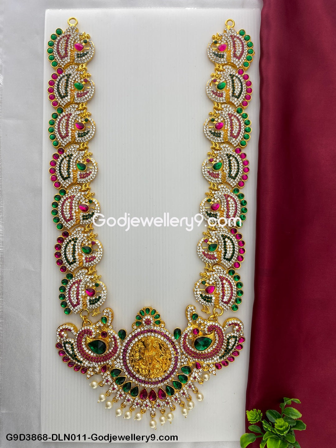 God Swamy 1 Step Long Haram Necklace for Deity Murti G9D3868-DLN011-Godjewellery9.com 1