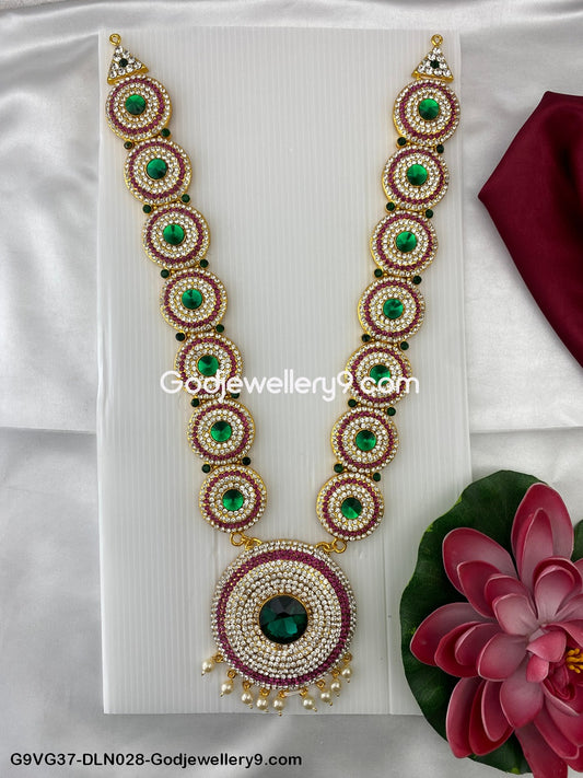 God Temple 1 Step Long Haram Necklace for Deity Vigraha G9VG37-DLN028-Godjewellery9.com 1