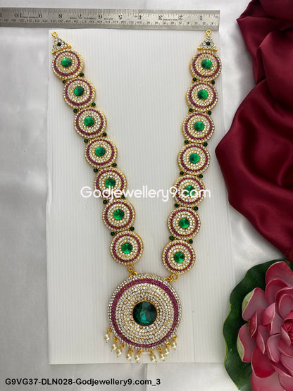 God Temple 1 Step Long Haram Necklace for Deity Vigraha G9VG37-DLN028-Godjewellery9.com 3