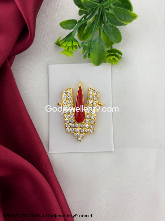 God V Shape Stone Namam Vishnu Tilak Temple Jewelry Alankaram G99620-DGT006-4-Godjewellery9.com 1